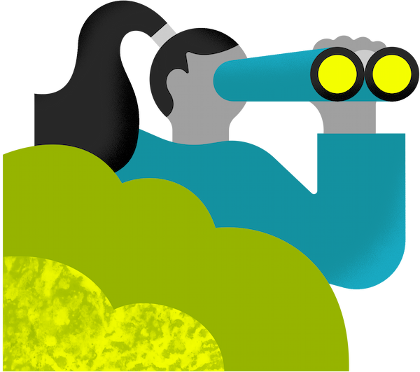 Stow Brothers illustration of binoculars